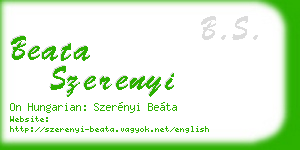 beata szerenyi business card